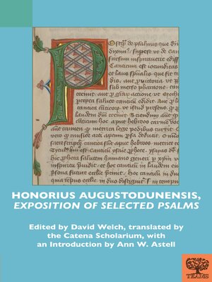 cover image of Honorius Augustodunensis, 'Exposition of Selected Psalms'